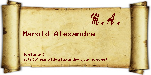 Marold Alexandra névjegykártya
